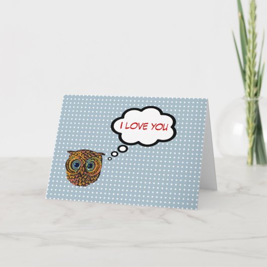 Carte Cute Owl vous aime (Devant)