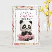 Carte Cute Panda A Note To Brighten Your Day (Fleur jaune)