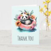 Carte Cute Panda Chilling dans un Merci Tube intérieur (Fleur jaune)