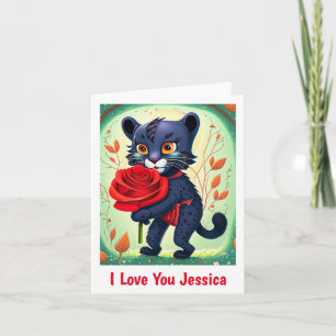 Carte Cute Panther I Lote Nom Personnalisé