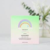 Carte Cute Pastel Arc-en-ciel Baby shower de fleurs Gi (Debout devant)