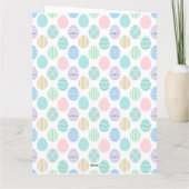 Carte Cute Pastel Easter Eggs Pattern (Dos)