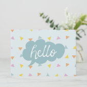 Carte Cute Pastel Hello (Debout devant)