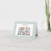 Carte Cute Pastel Joyeux Bunnies Pâques & Oeufs Enfants (Devant)