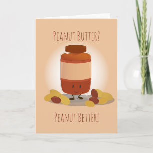 Carte Cute Peanut Butter Jar   Greeting Card