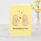 Carte Cute Peanuts Nuts Sur Vous Pun Amour Humour (Fleur jaune)