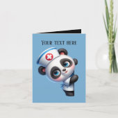 Carte Cute peeking Nurse ajouter panda message (Devant)