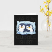 Carte Cute Penguin Cuddle Cozy Sleep Matching Couple  (Fleur jaune)