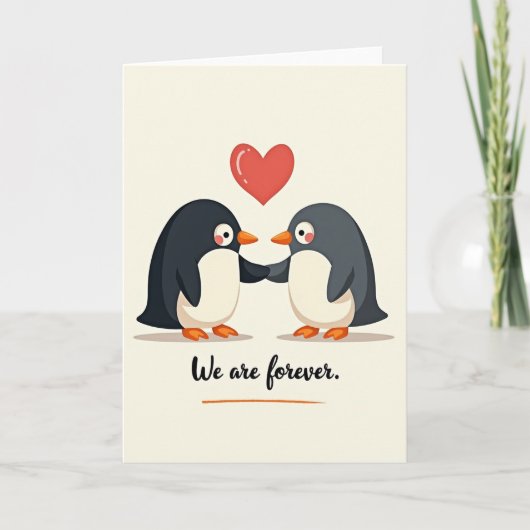 Carte Cute Penguin Love Forever Card (Devant)