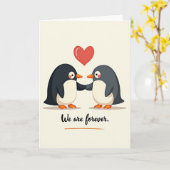 Carte Cute Penguin Love Forever Card (Fleur jaune)