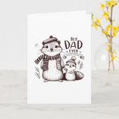 Carte Cute père écureuil avec bébé (Fleur jaune)