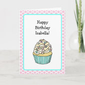 Carte Cute Personnalisé Vanilla Cupcake Anniversaire (Devant)