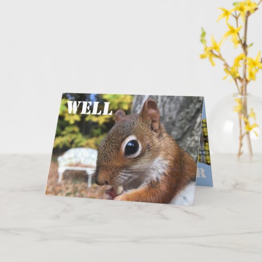 Carte Cute petit écureuil (Fleur jaune)