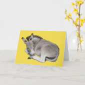 Carte Cute Petit Foin D'Âne Gris (Fleur jaune)