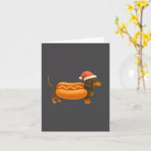 Carte Cute Petite Christmas Funny Hot Dog Dachshund (Fleur jaune)