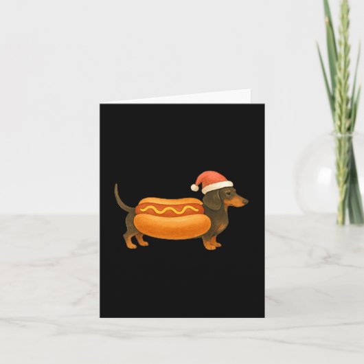 Carte Cute Petite Christmas Funny Hot Dog Dachshund Prem (Devant)