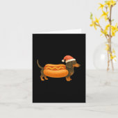 Carte Cute Petite Christmas Funny Hot Dog Dachshund Prem (Fleur jaune)