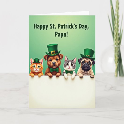 Carte Cute Pets Patrick Day Papa Card (Devant)