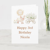 Carte Cute Pig Wheelbarrow Birthday Party (Devant)