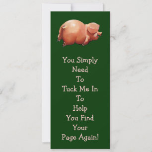 Carte Cute Piggy LIVRE MARK : Art original : rime