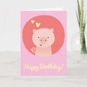 Carte Cute Piglet - Anniversaire de enfant personnalisé (Devant)