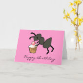 Carte Cute Pink Ant and Cupcake Birthday Card (Fleur jaune)