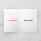 Carte Cute pink kids bicycle cartoon illustration (Intérieur)