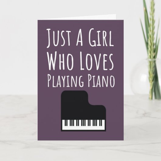 Carte Cute Pink Piano Player Cards For Baby Girl Pianist (Devant)