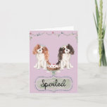 Carte Cute Pink Spoiled Puppies<br><div class="desc">What little girl wouldn't love to receive a pink card with two cute puppies on it ?</div>