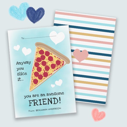 Carte Cute Pizza Slice Classe d'amitié