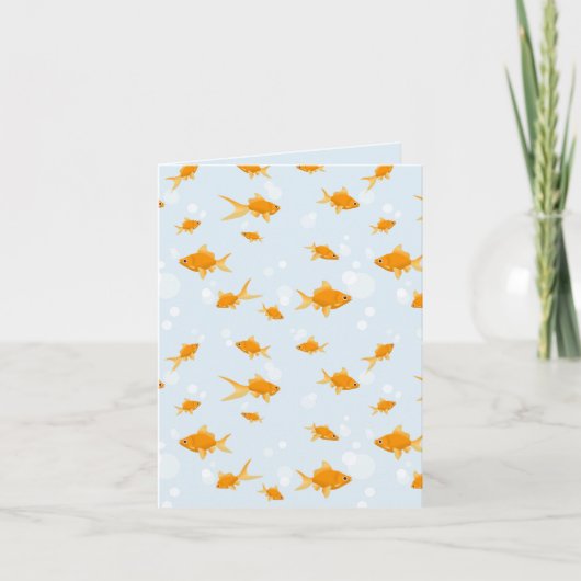 Carte Cute poisson d'or nager dans l'eau (Devant)