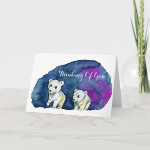Carte Cute Polar Bear Brothers   Penser à vous