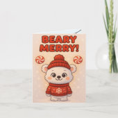 Carte Cute Polar Bear Christmas (Devant)