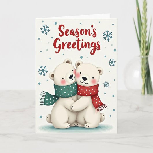 Carte Cute Polar Bear Holiday Card (Devant)