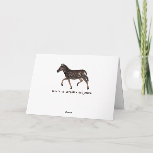 Carte Cute Polka Dot Zebra (Dos)