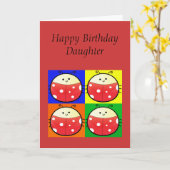Carte Cute Popart Ladybird (Fleur jaune)