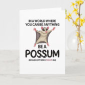 Carte Cute Possum Girl Opossum Lover Possum Whisperer (Fleur jaune)