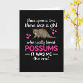 Carte Cute Possum Girl Opossum Lover Possum Whisperer (Fleur jaune)