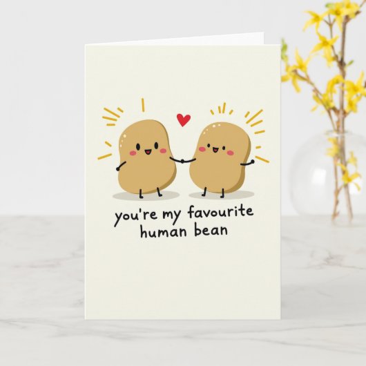 Carte Cute Potato Human Bean Card (Fleur jaune)