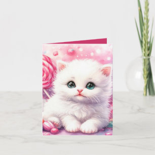 Carte Cute Princess kitten ajouter un message n'importe 