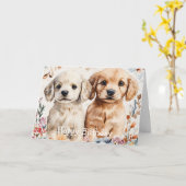Carte Cute Puppies (Fleur jaune)