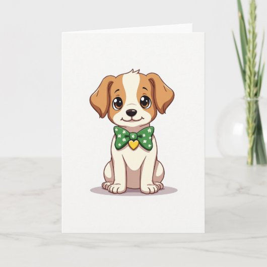 Carte Cute Puppy Bow Tie Card (Devant)