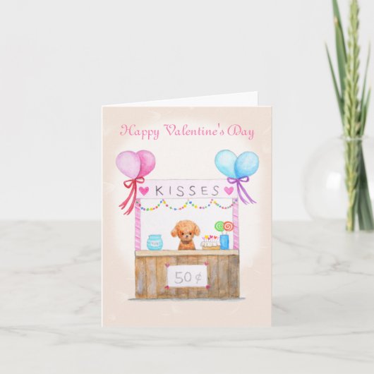 Carte Cute Puppy Kisses Booth Custom Text Valentines (Devant)