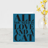 Carte Cute Quote All You Need Is Love And A Cat (Fleur jaune)