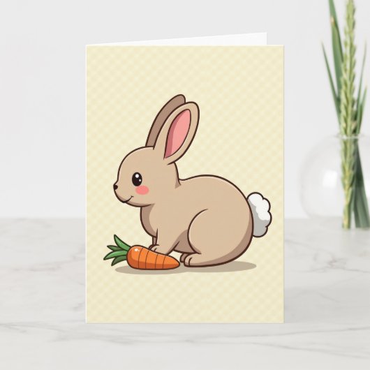 Carte Cute Rabbit And Carrot Art Card (Devant)