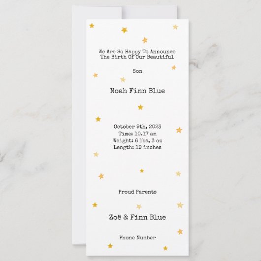 Carte Cute Rabbit in Magical Night With Moon and Stars (Dos)