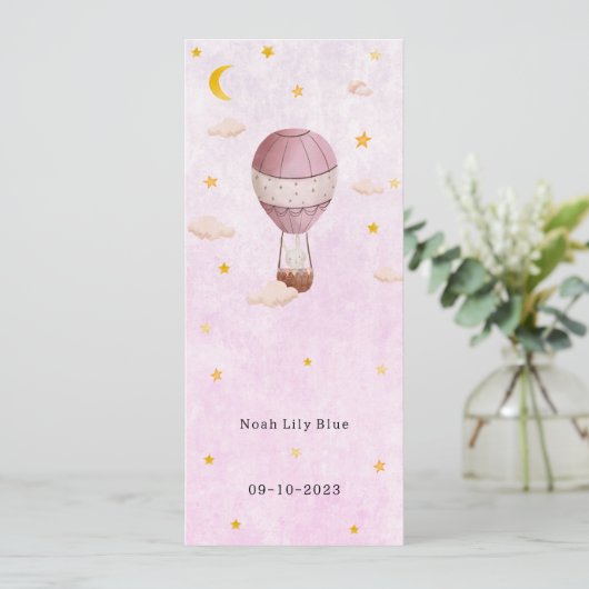 Carte Cute Rabbit in Magical Night With Moon and Stars (Debout devant)