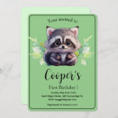 Carte Cute raccoon animaux de forêt amis de forêt (Devant / Derrière)