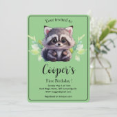 Carte Cute raccoon animaux de forêt amis de forêt (Debout devant)