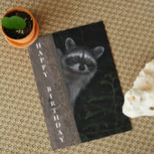 Carte Cute Raccoon Faune Photo Anniversaire